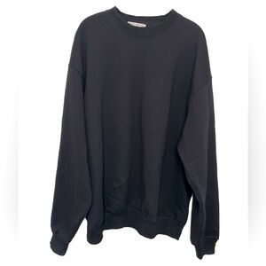 Brown Dyed Girl Black Long Oversized Minimalist Sweatshirt L/XL Heavy Knit